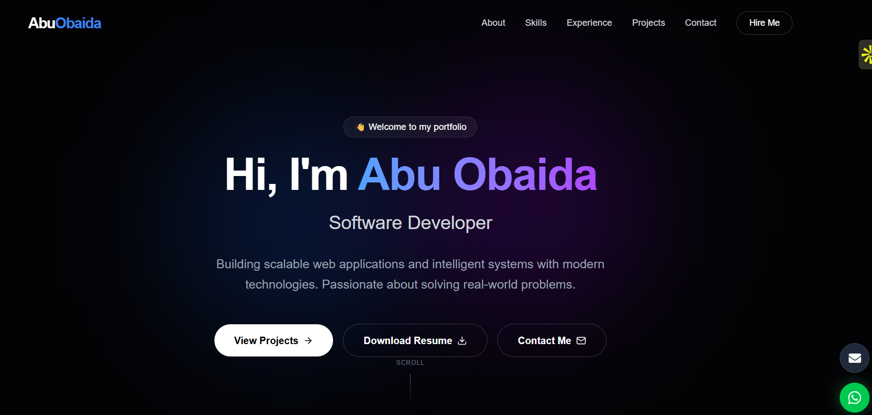 Portfolio website preview
